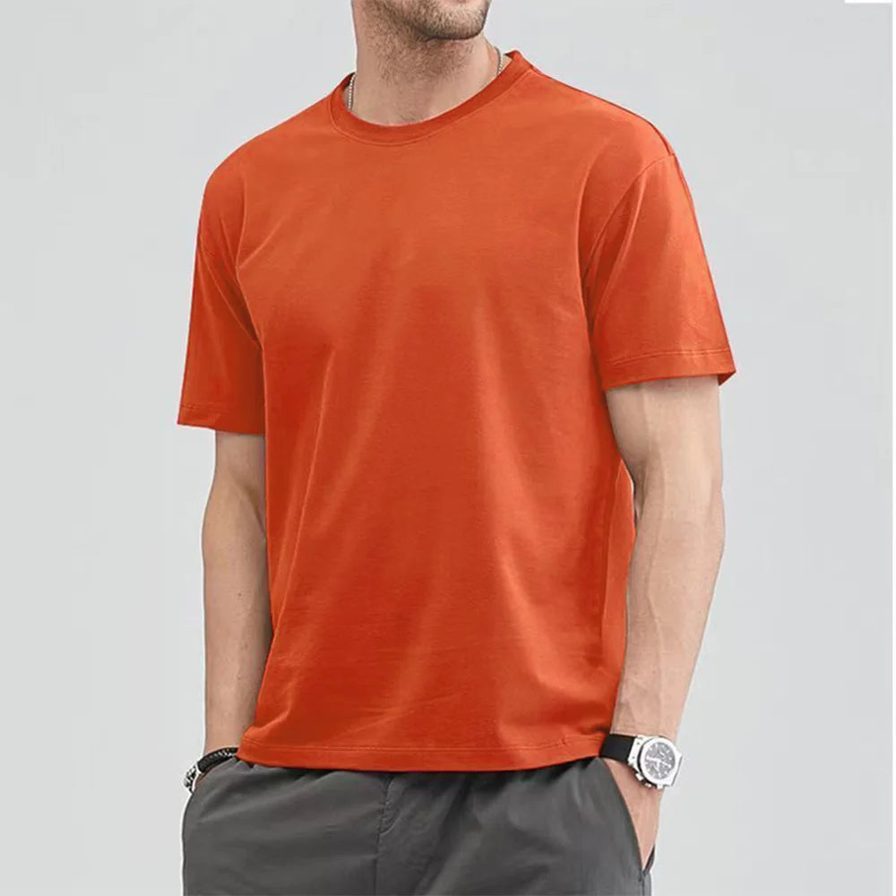 Unisex Loose Fit Cotton T-Shirt – Solid Color, Short Sleeve, Casual O-Neck Basic Tee for Summer 