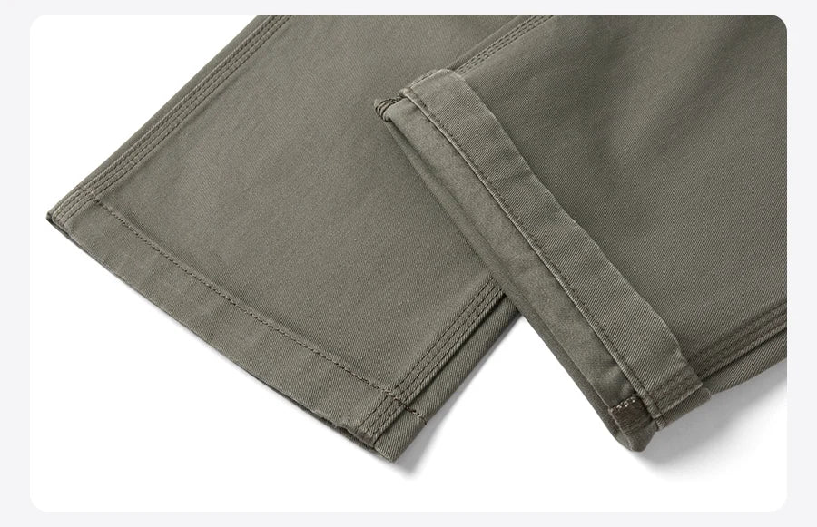 SIMWOOD 2025 Spring-Summer Men's Loose Straight Chinos – 100% Cotton, 320gsm, Smart Casual Lightweight Trousers