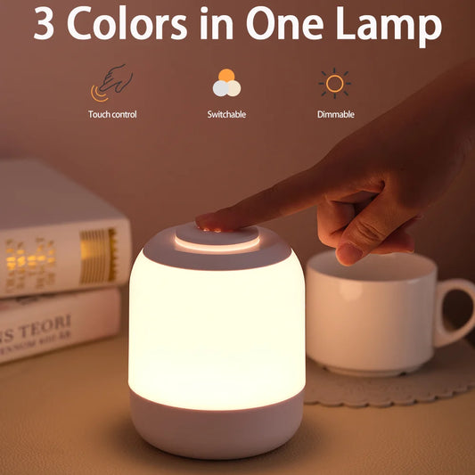 Portable USB LED Touch Sensor Night Lamp – Table and Bedside Lamp for Bedroom, Kids, and Gifts 