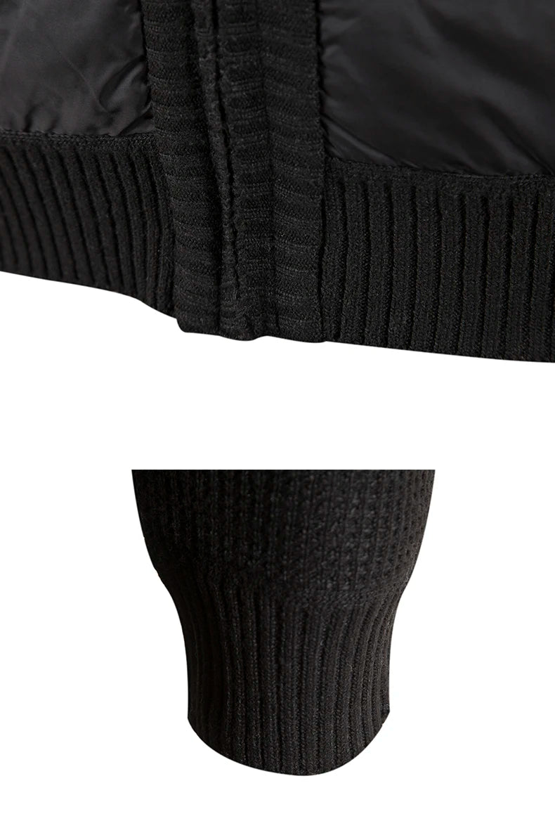 Men's Knit Baseball Jacket – Autumn Winter Casual Business Pullover Sweater, Korean Style Windbreaker Jumper