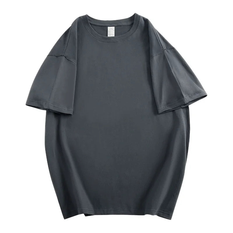 Unisex 100% Cotton Summer T-Shirt – Casual Loose Fit, Breathable Solid Color Tee for Men & Women