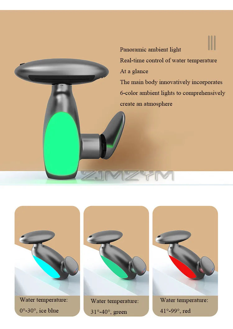 360° Rotating LED Basin Faucet with 4 Water Modes, Pull-Out Spout & Temperature Sensor – Drip-Free Hot & Cold Mixer Tap