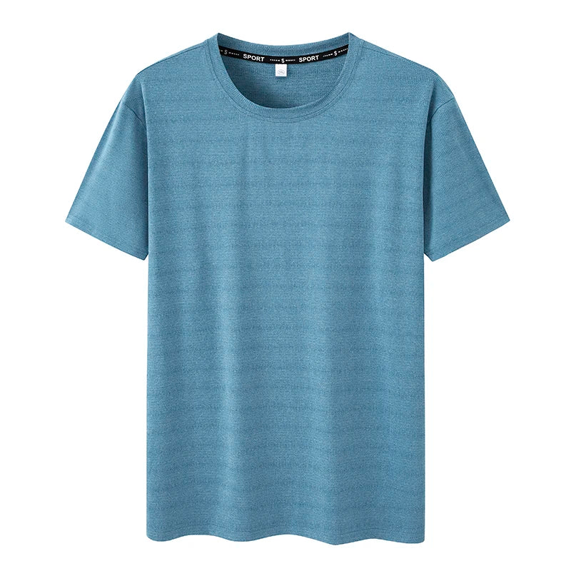 Plus Size Men’s Quick-Dry Oversized T-Shirt, Round Neck, Short Sleeve, Available in 5XL and 6XL