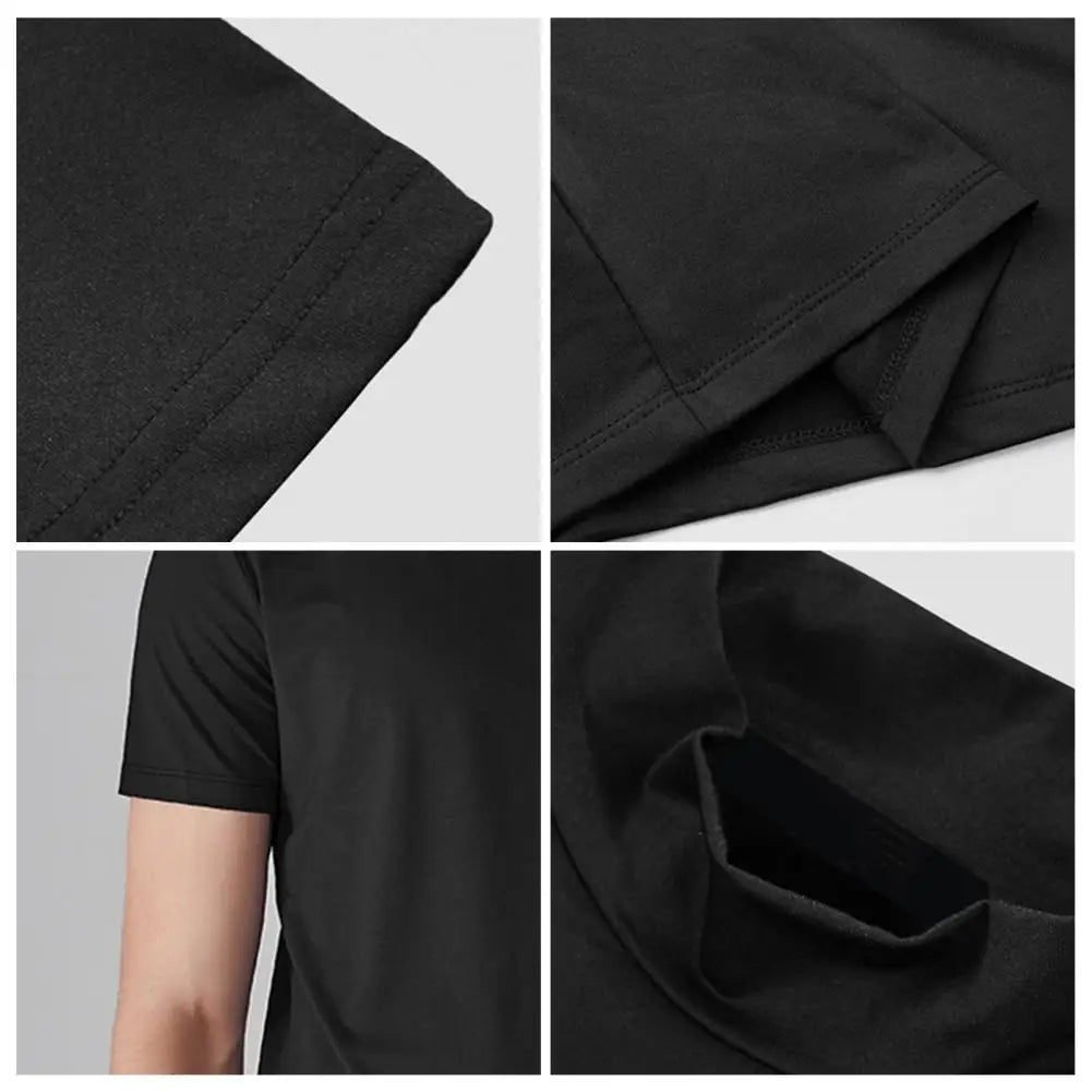 Men’s Slim Fit Half-High Collar Quick-Dry T-Shirt – Short Sleeve Lightweight Summer Sports Tee