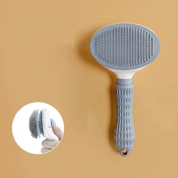 Pet Grooming Brush – Stainless Steel Comb for Long-Haired Dogs & Cats, Hair Removal and Cleaning Tool