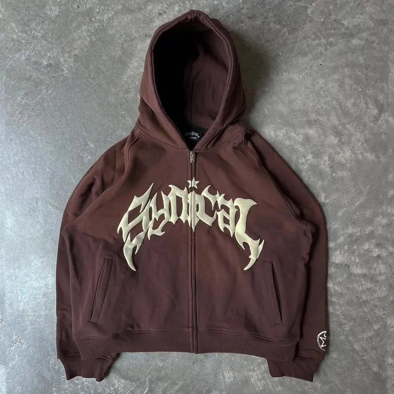 Y2K-Inspired Oversized Harajuku Sweatshirt for Women – Gothic Letter Print Hip Hop Pullover Hoodie, Casual American Streetwear Style