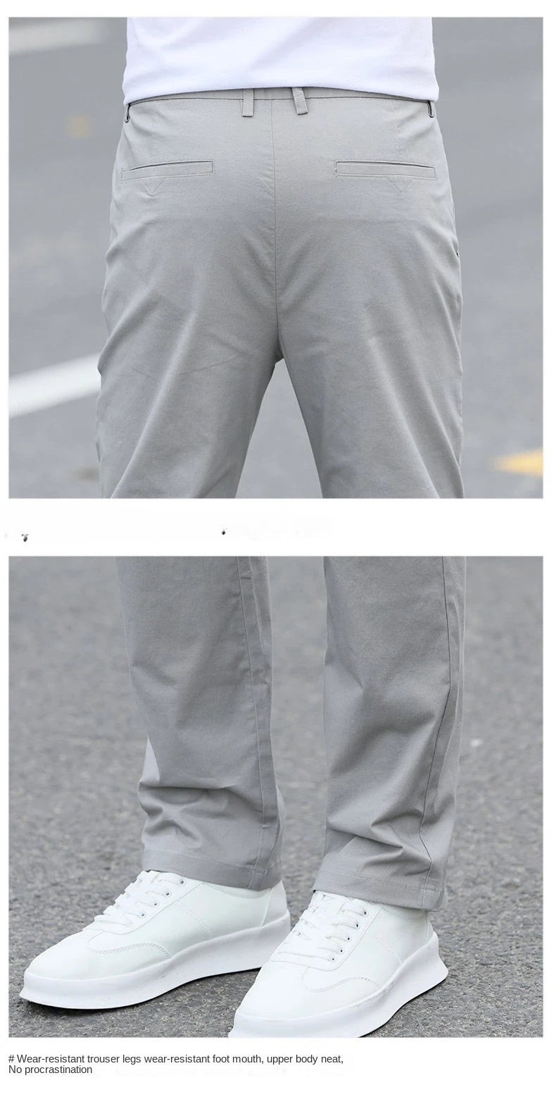 Men's Premium Cotton Chino Pants – Breathable Straight-Leg Casual Trousers (Waist Sizes 28 to 40)