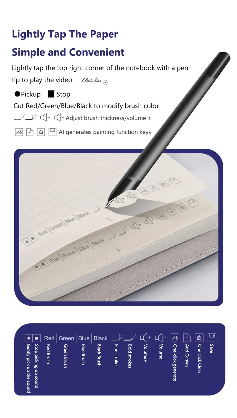 Smart Digital Notebook with Sync Pen – AI Voice, Drawing, Bluetooth Real-Time Cloud Transmission Writing Set