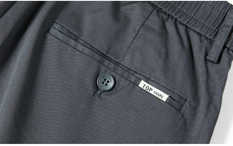 Men’s Classic Straight-Leg Cotton Trousers – 98% Cotton, Breathable Business Casual Pants with Elastic Comfort – Ideal for Spring & Summer
