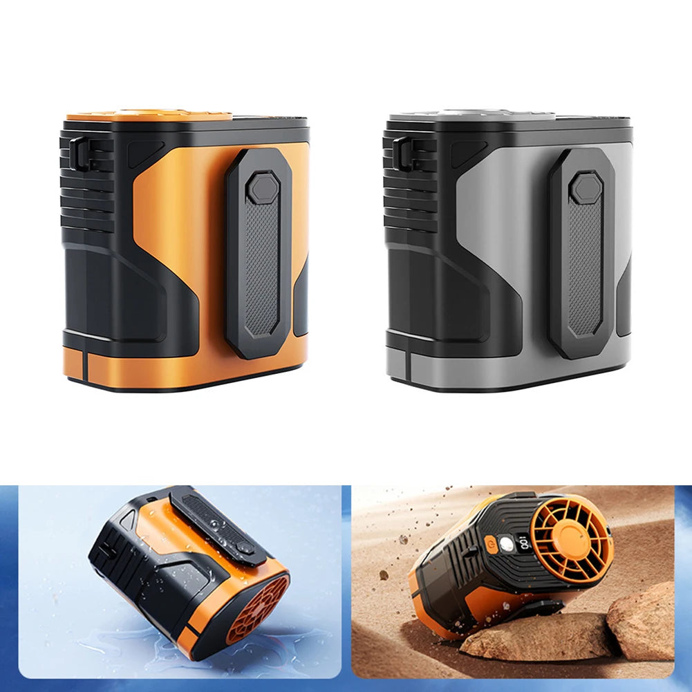 Portable Waist Clip Fan with Adjustable Speeds & LED Light – Hands-Free Cooling for Outdoor Activities