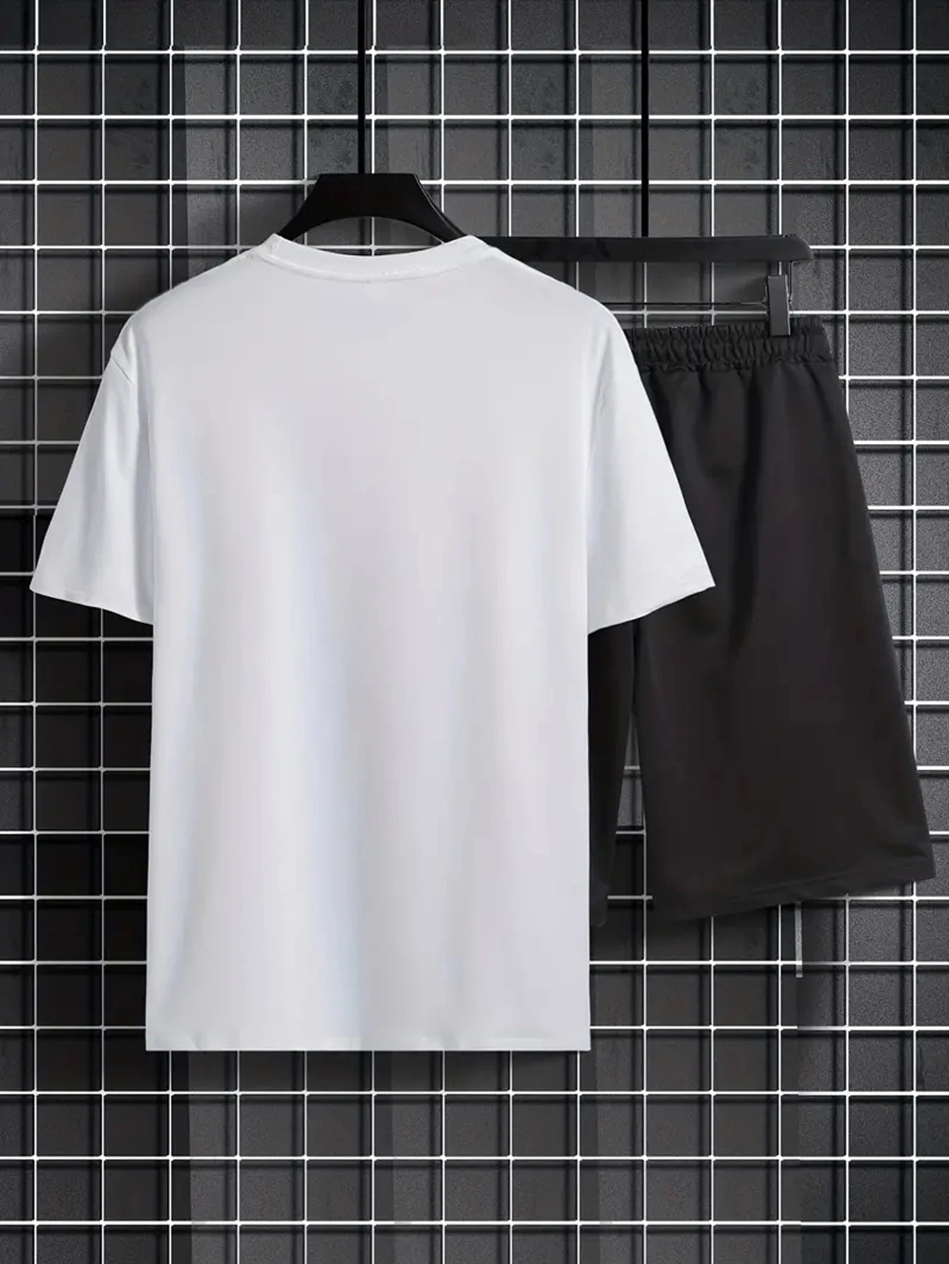 Men's Summer Two-Piece Set – Printed Short Sleeve T-Shirt & Shorts, Trendy Round Neck Sports Outfit for Casual Wear