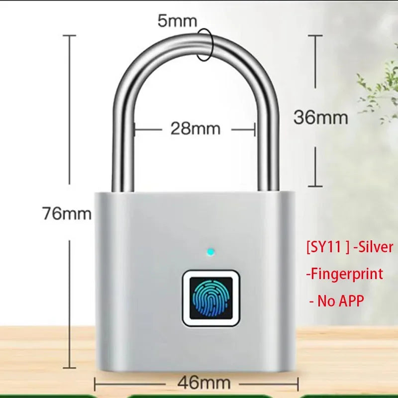 Smart Fingerprint Padlock – Keyless Biometric Security Lock with Password Access, Anti-Theft Protection, and TTLOCK/Tuya App Control