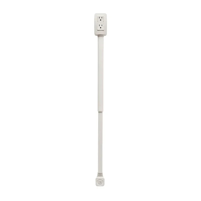 New 1-Piece Power Socket Extender with 2 Outlets, 180° Rotatable and Stretchable Length, Punch-Free Power Strip Extension Cord