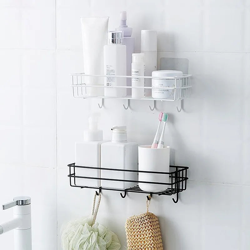 Corner Iron Bathroom Shelf Kitchen Organizer Rack Shower Caddy for Shampoo and Accessories Storage