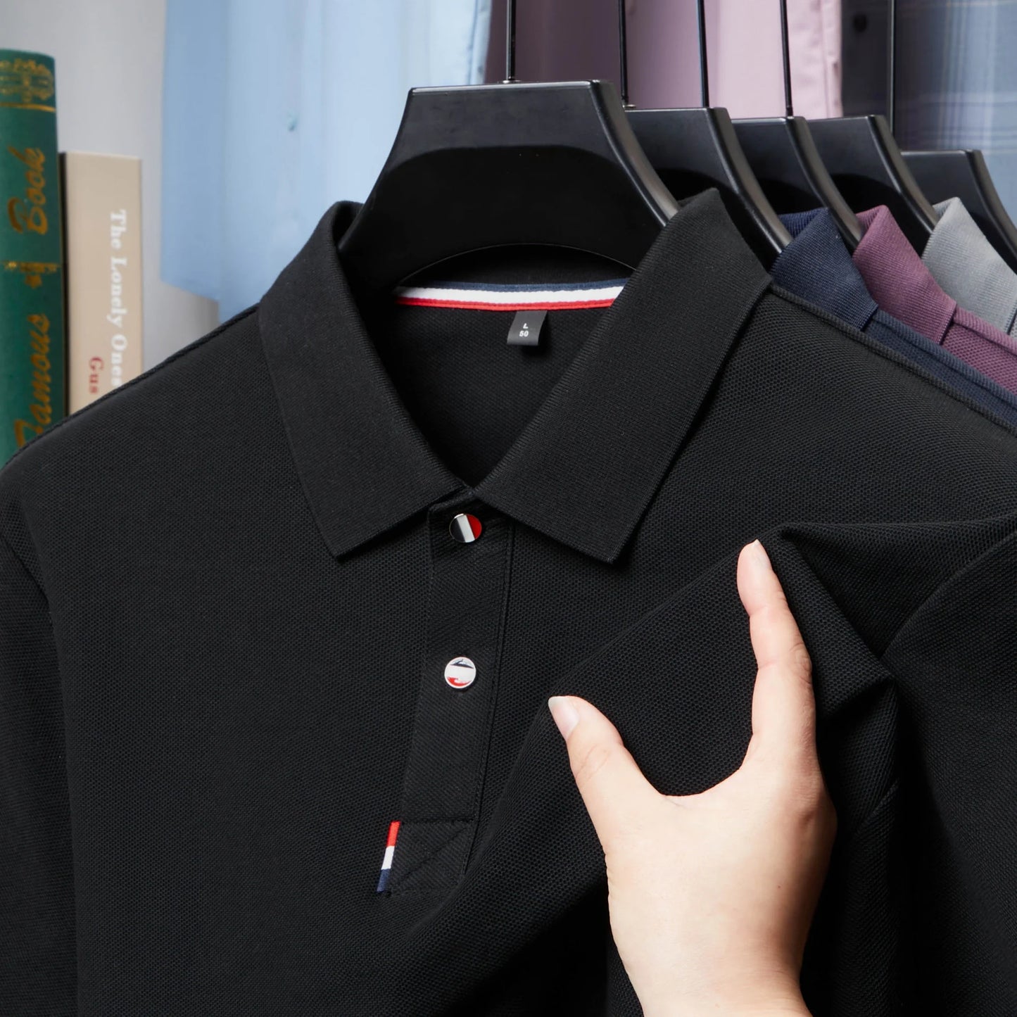 Men's Premium 100% Cotton Polo T-Shirt – Solid Color, Breathable, Comfortable, Business Casual Short Sleeve Golf Tee