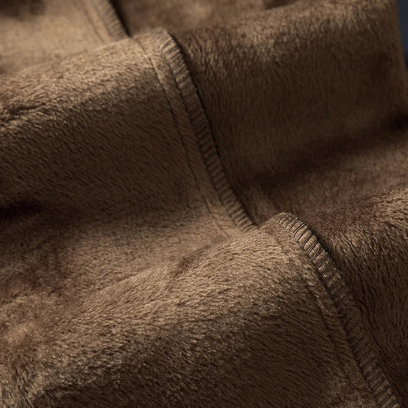 2024 New Men’s Winter Fleece-Lined Corduroy Pants – Slim Fit, Stretchy, Thickened Casual & Business Trousers in Gray & Khaki