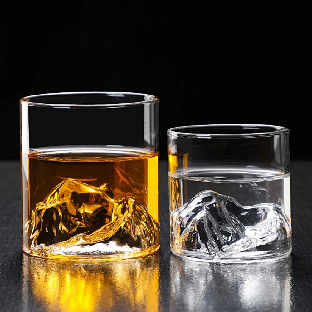 Creative Iceberg-Shaped Whiskey Glass – 3D Mountain Design Whisky Rocks Glasses for Home, Kitchen, Wine, and Liquor Shots