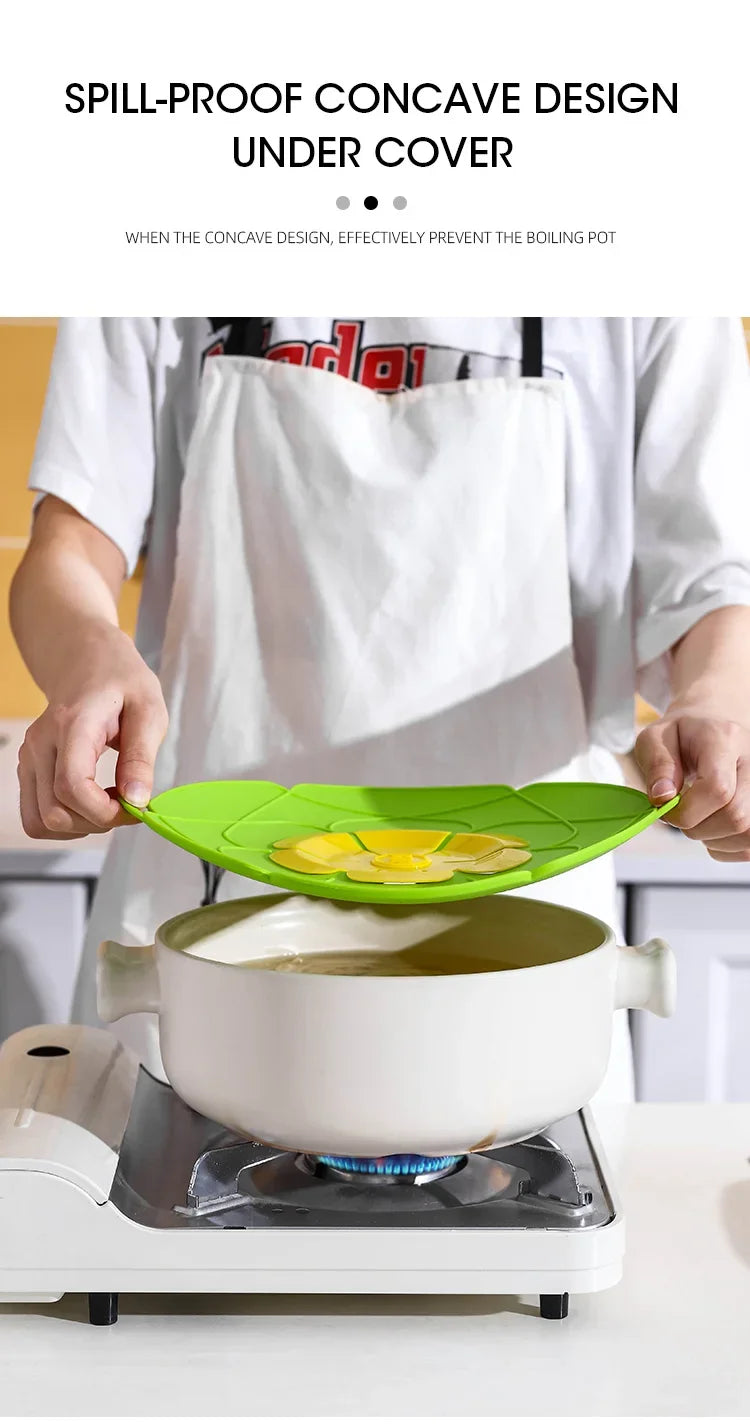 26CM Silicone Spill Stopper Lid – Heat-Resistant Cover for Pots and Pans, Multi-Purpose Microwave-Safe Kitchen Tool