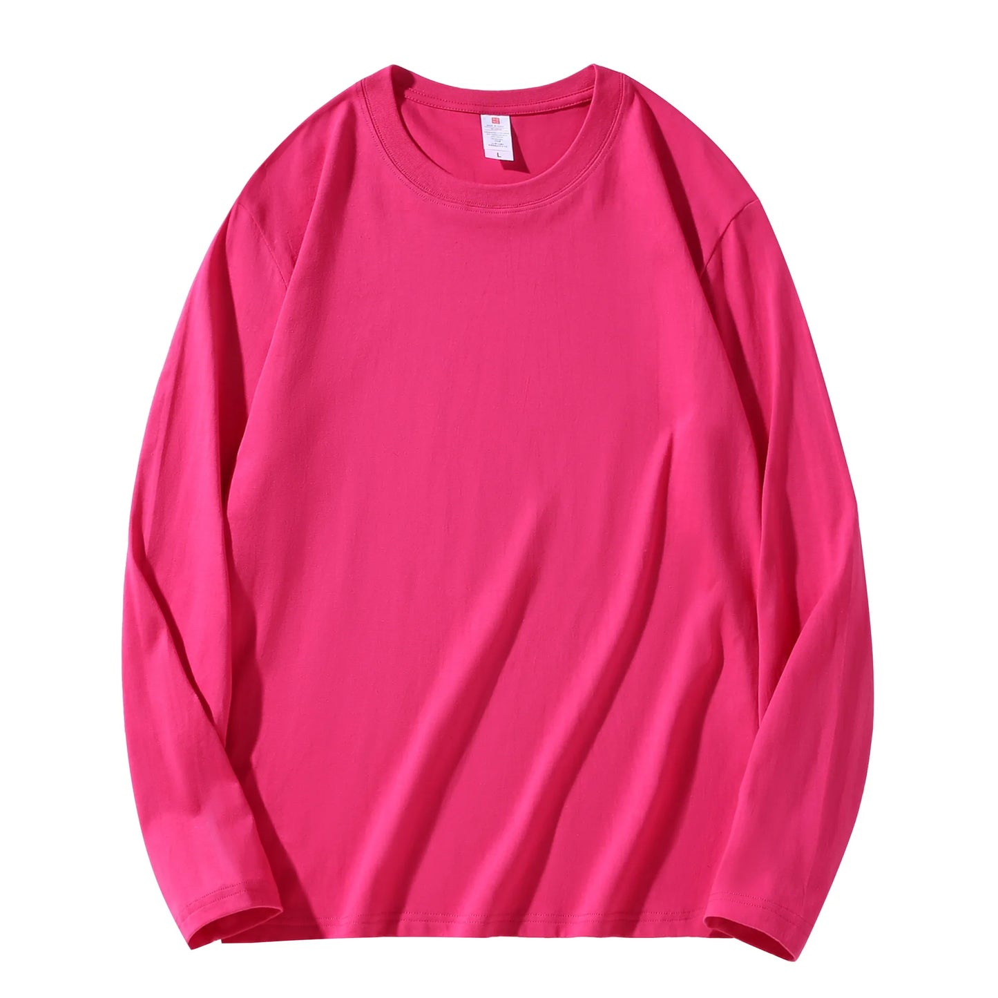 Men's 100% Cotton Long Sleeve T-Shirt – Solid Color, Round Neck Casual Top (MRMT 2025)