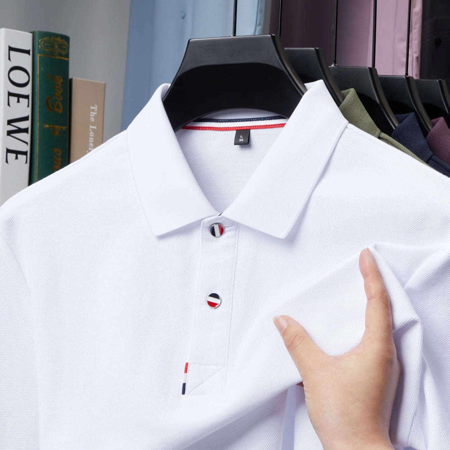 Men's Premium 100% Cotton Polo T-Shirt – Solid Color, Breathable, Comfortable, Business Casual Short Sleeve Golf Tee