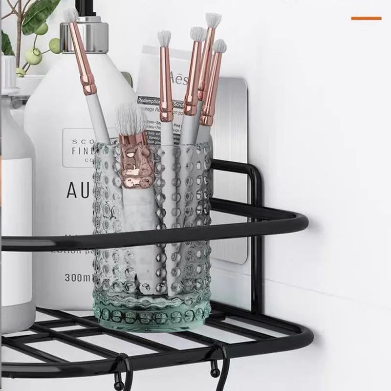 Corner Iron Bathroom Shelf Kitchen Organizer Rack Shower Caddy for Shampoo and Accessories Storage