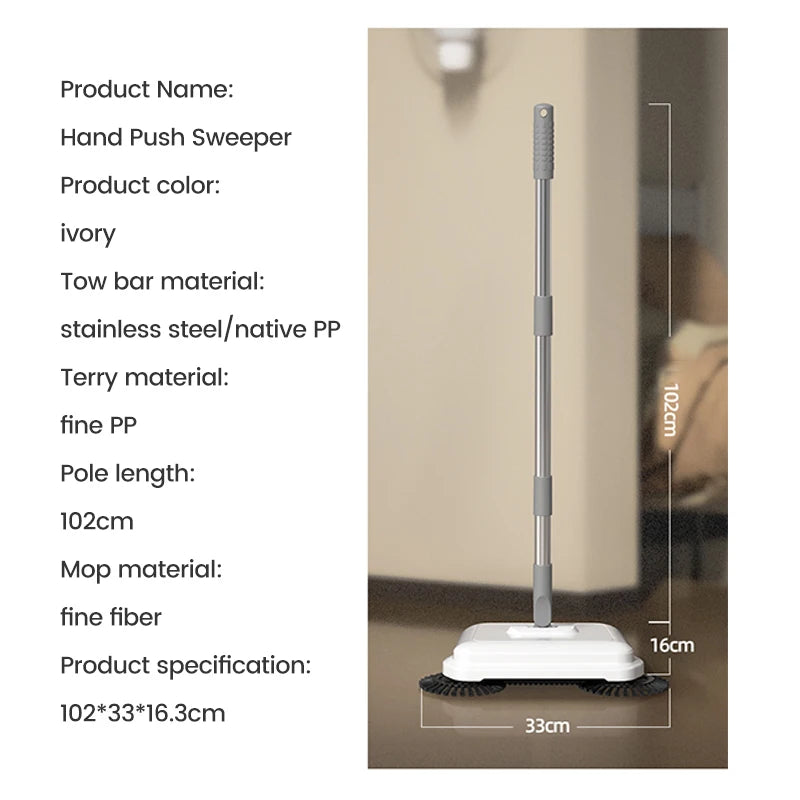All-in-One Manual Sweeping Broom & Dustpan Set – Hand-Push Floor Sweeper & Vacuum Cleaner for Home Use