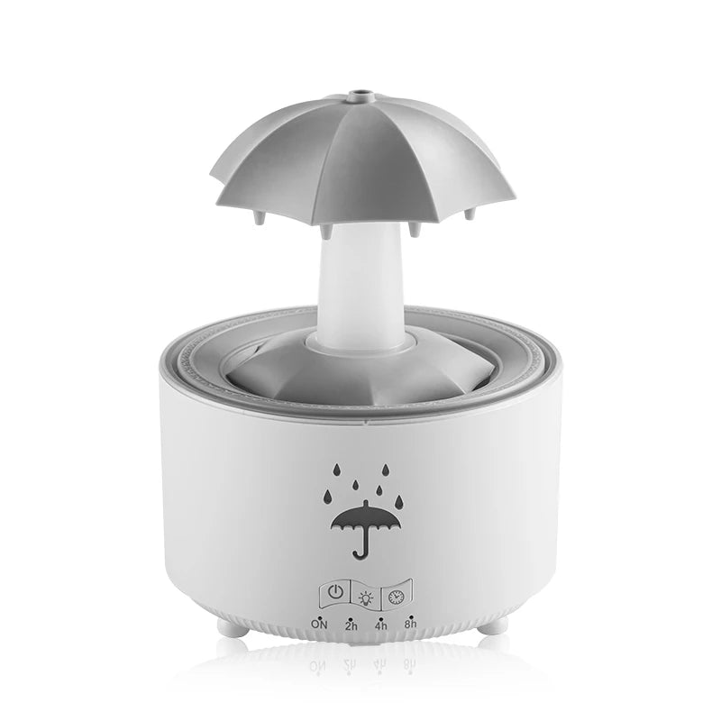Cloud Rain Aroma Diffuser with Humidifier, Raindrop Design, Remote-Controlled Night Light, Desktop Water Fountain with Soothing Water Drop Sounds for Home Use