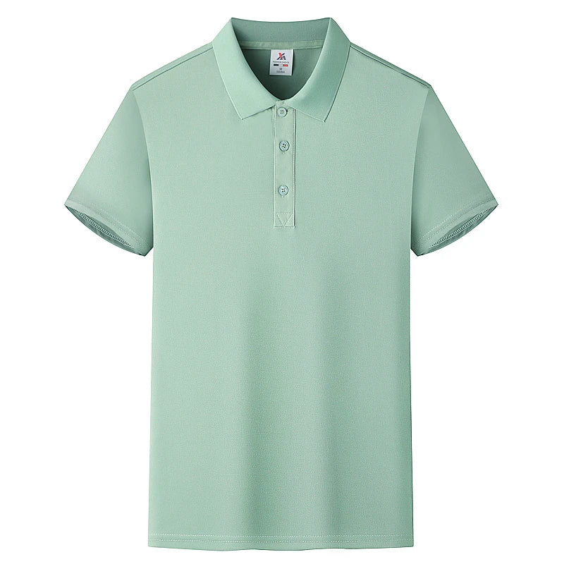 Men's Solid Color Polo Shirt – Summer Short Sleeve, Breathable & Comfortable Casual Top