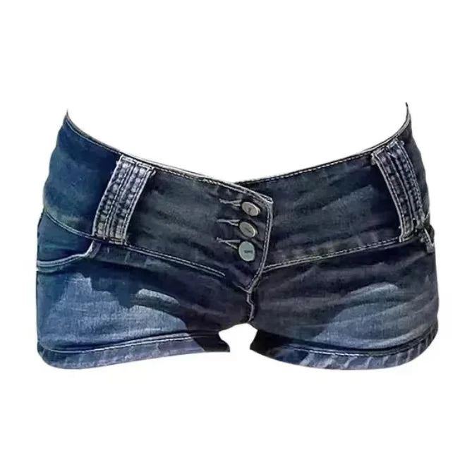 Women's Retro Leopard Print Denim Shorts – Washed Slim Fit Streetwear Y2K Style Summer 2025