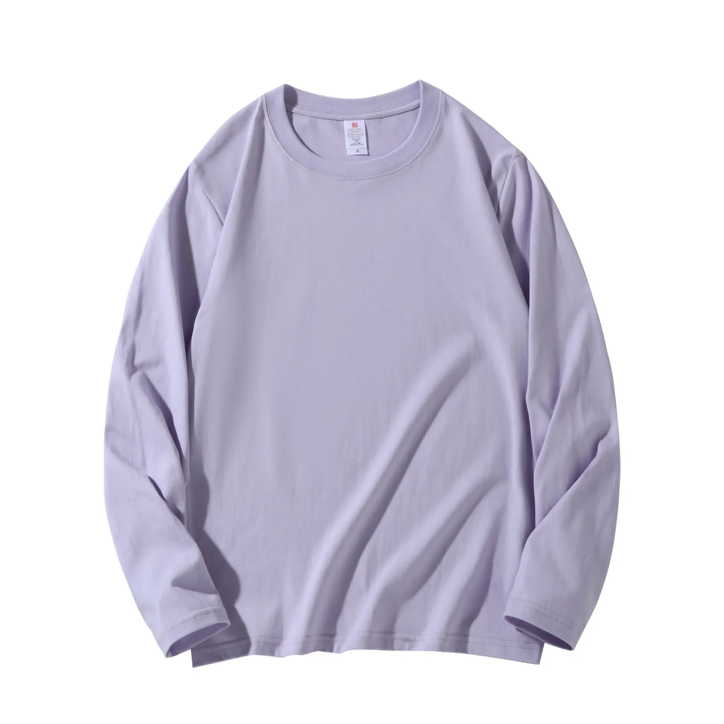 MRMT 2025 Men's 100% Cotton Long Sleeve T-Shirt – Solid Color Crew Neck Casual Top