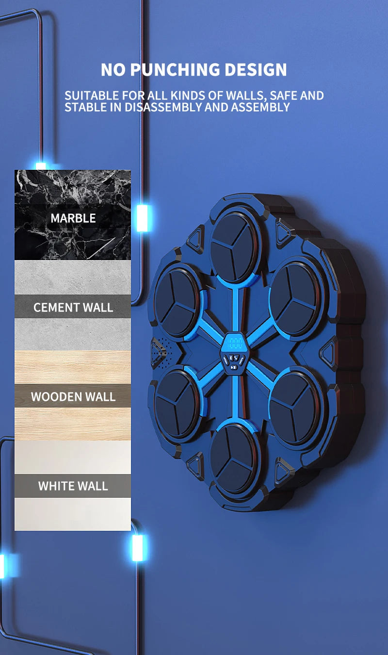 Smart Music Boxing Trainer – Interactive Wall-Mounted Target for Kids & Adults, Electronic Reaction Training Device for Home, Sanda & Fitness