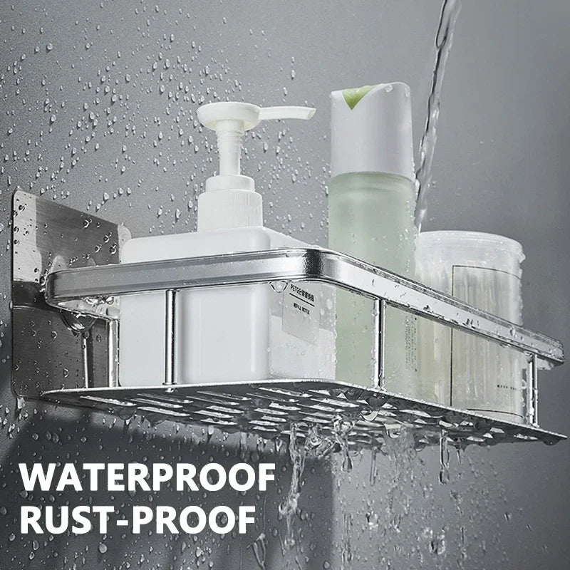 No-Drill Wall-Mounted Bathroom Shelf – Corner Shower Organizer for Shampoo, Toiletries, and Bathroom Essentials