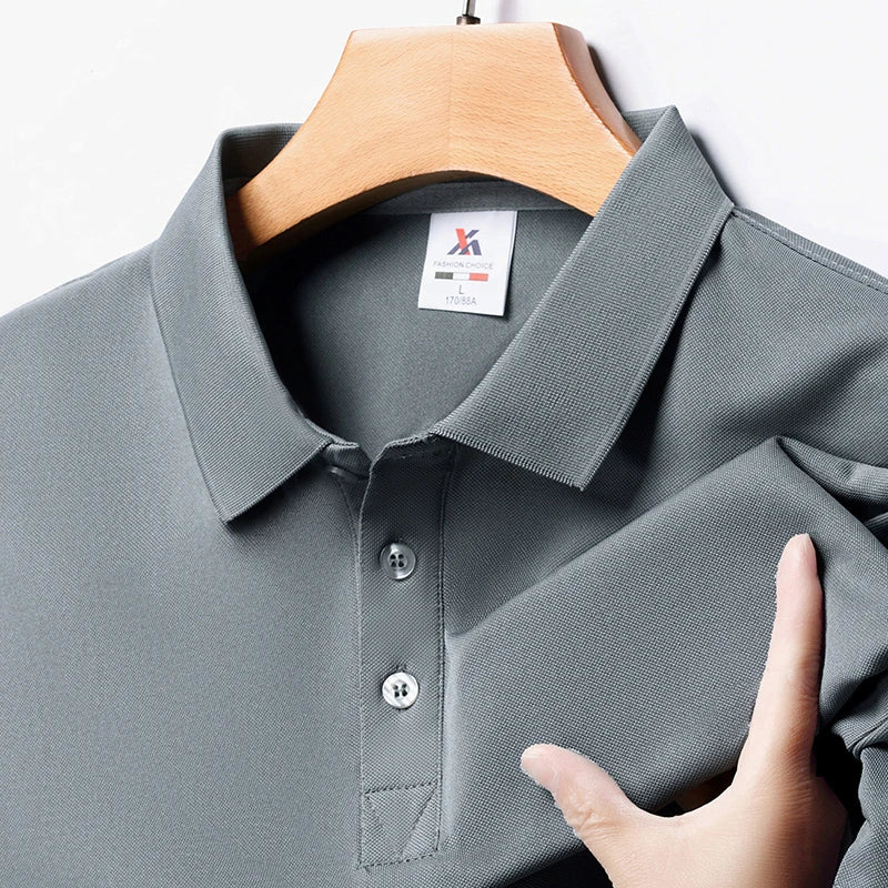 Men's Solid Color Polo Shirt – Summer Short Sleeve, Breathable & Comfortable Casual Top