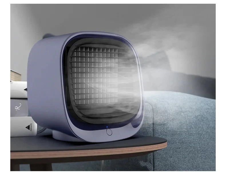 Portable Mini Air Conditioner – Personal Evaporative Cooler with 3-Speed Fan, Compact Desk Cooling Fan for Office, Home, or Car Use