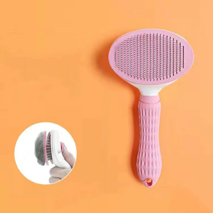 Pet Grooming Brush – Stainless Steel Comb for Long-Haired Dogs & Cats, Hair Removal and Cleaning Tool
