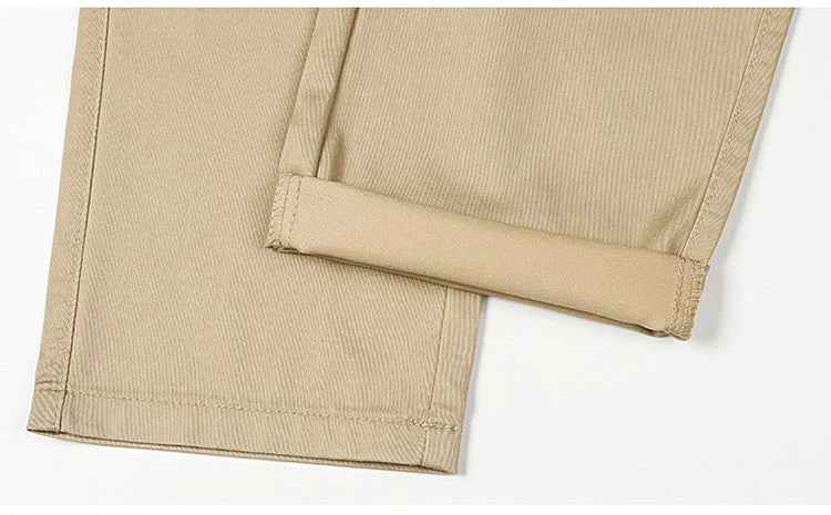 Men's Lightweight Summer Slim-Fit Suit Trousers – Business Casual Cotton Pants in Green, Black, and Khaki (Sizes 30–40)
