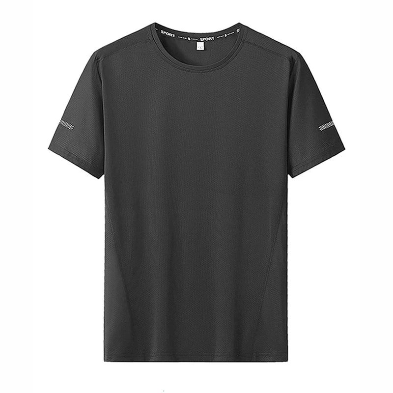Plus Size Men’s Quick-Dry Oversized T-Shirt, Round Neck, Short Sleeve, Available in 5XL and 6XL