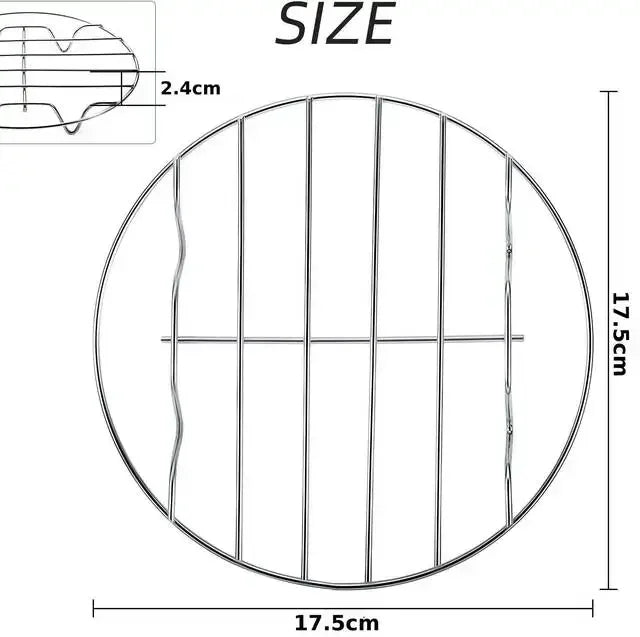 Stainless Steel Air Fryer Accessories – Steam & Pot Rack, Corrosion-Resistant, Safe Kitchen Tool