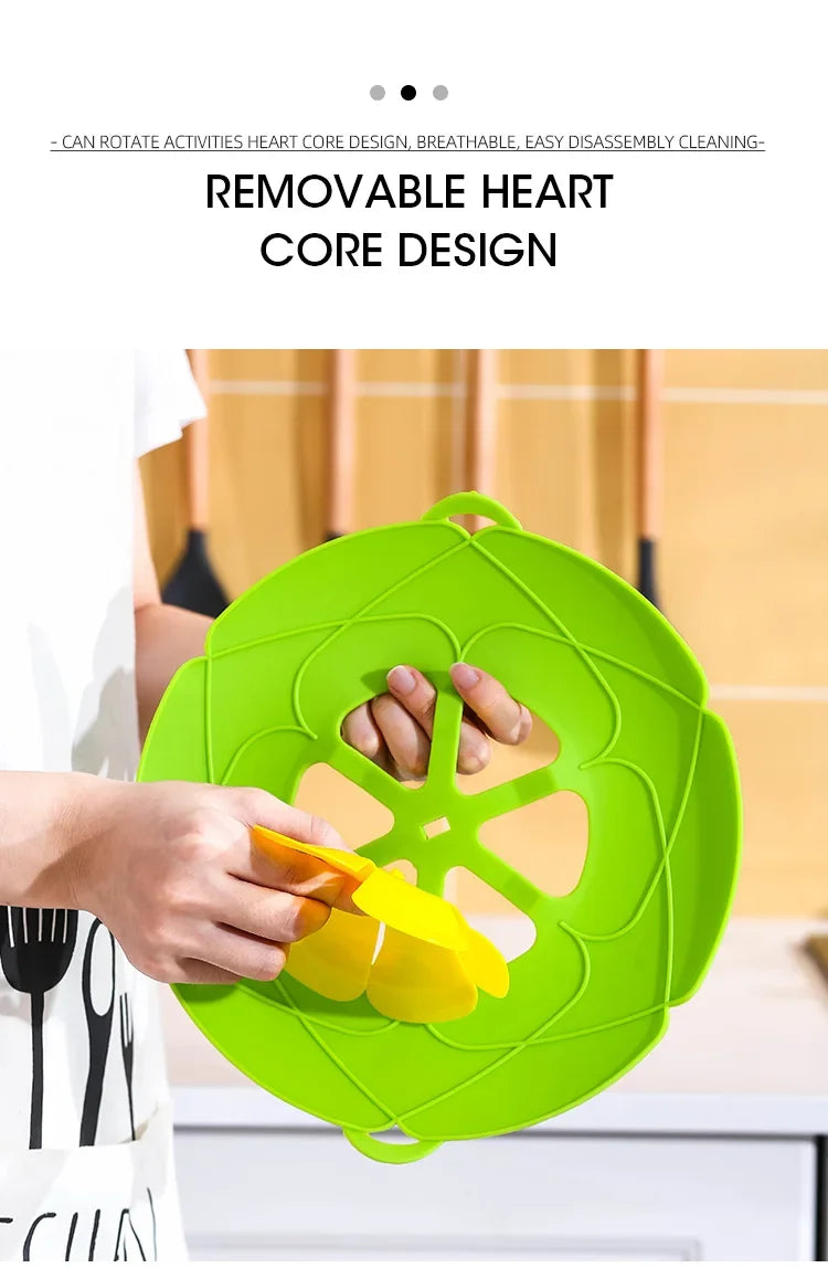 26CM Silicone Spill Stopper Lid – Heat-Resistant Cover for Pots and Pans, Multi-Purpose Microwave-Safe Kitchen Tool