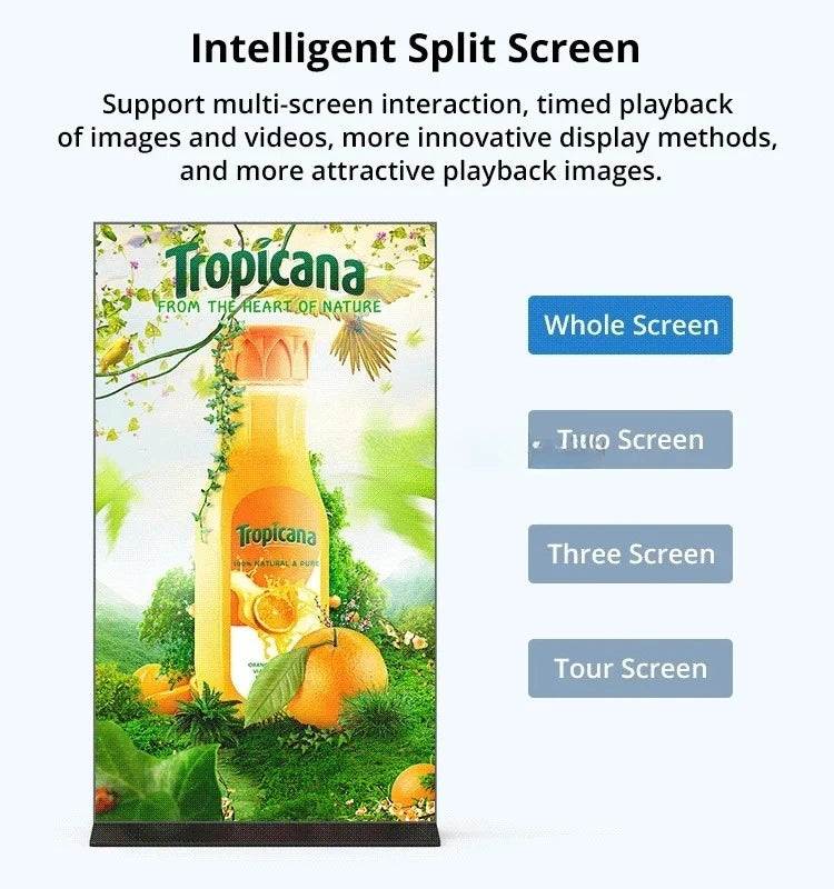 43"/55"/65"/75" Floor-Mounted 4K Ultra HD Vertical Touchscreen Advertising Display with WiFi and CMS Software – Indoor LCD Digital Signage Totem