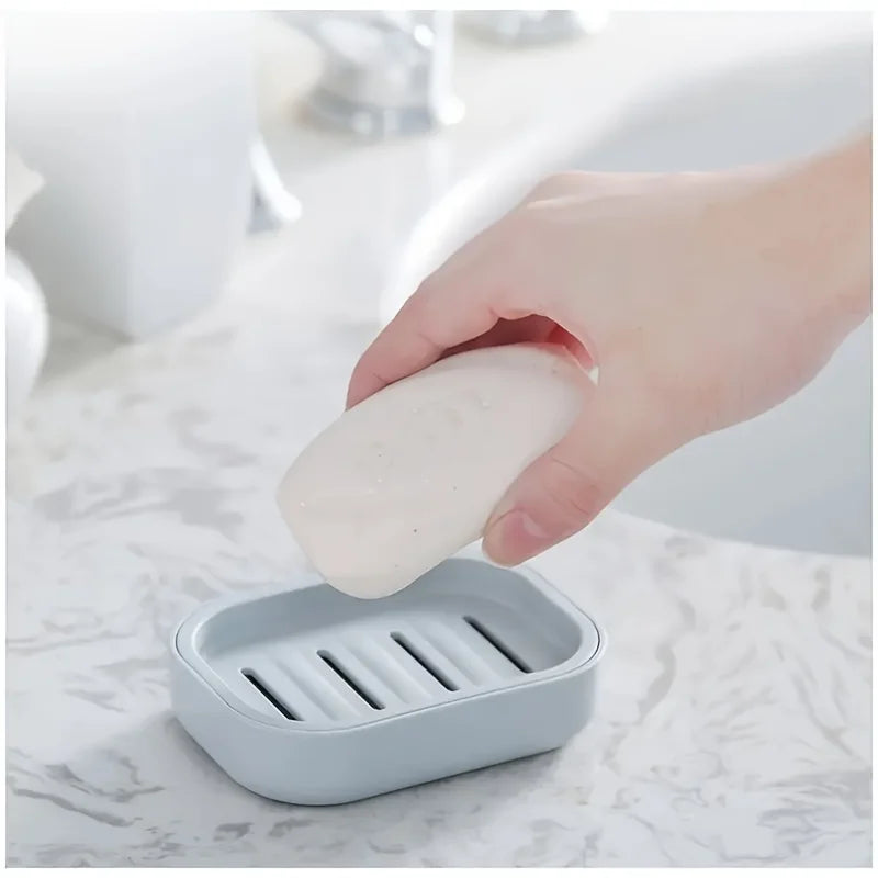 Multifunctional Soap Dish Holder – Hypoallergenic bath accessory suitable for bathroom and kitchen – Features self-draining design and is easy to clean.