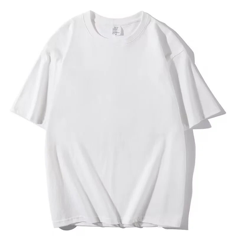 Unisex 100% Cotton Summer T-Shirt – Casual Loose Fit, Breathable Solid Color Tee for Men & Women