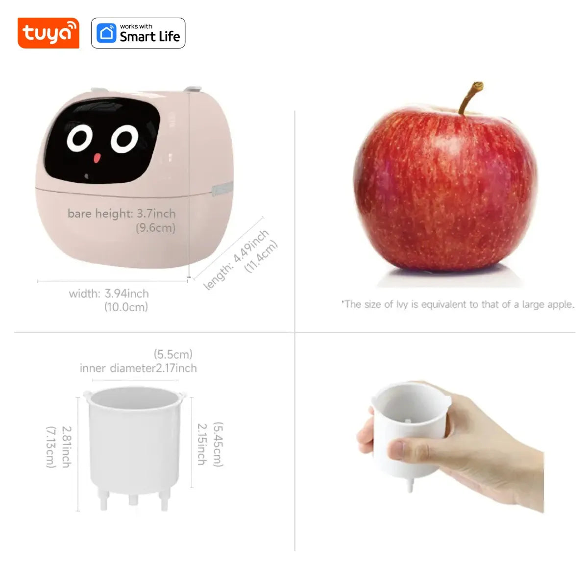 Tuya Ivy AI Smart Flower Pot – 49+ Animated Expressions, 7 Sensors & Intelligent Plant Care