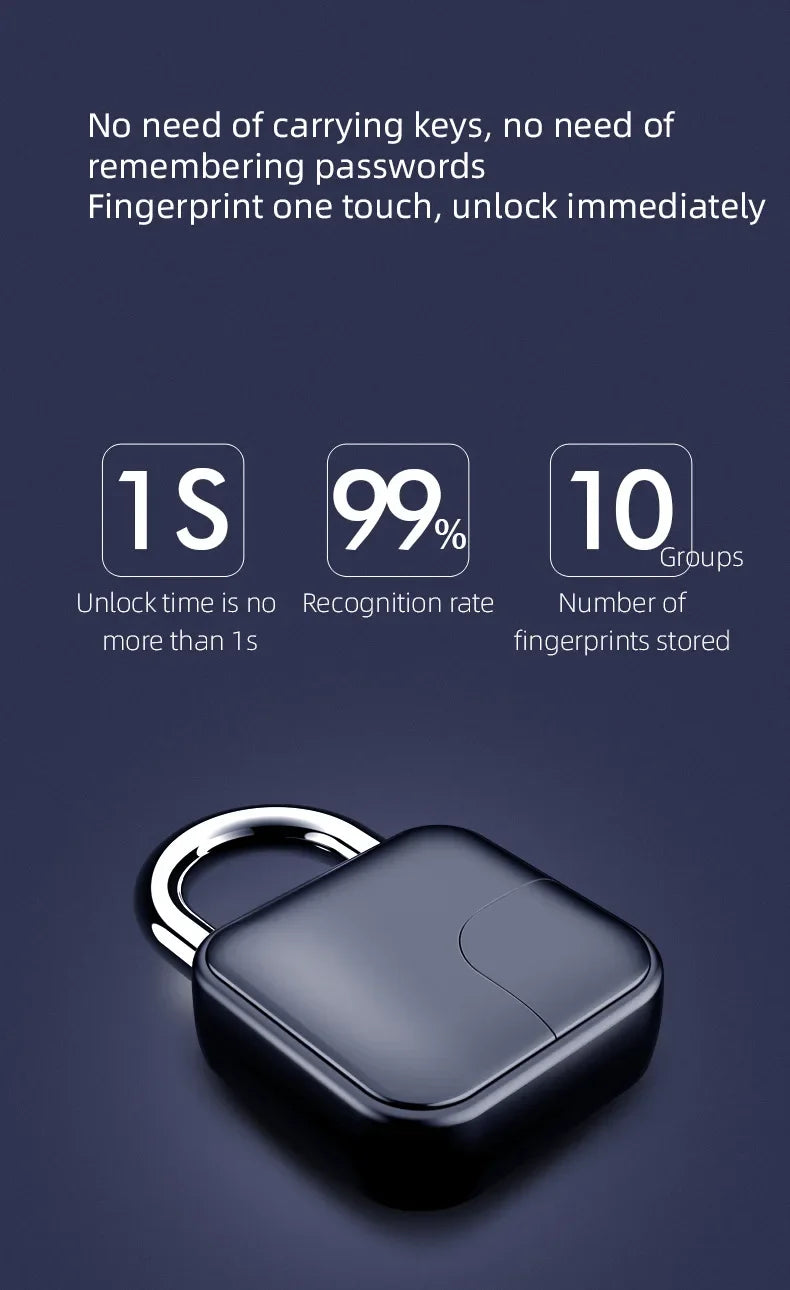 Smart Graffiti Fingerprint Bluetooth Padlock – Anti-Theft Lock for Warehouse Doors, Storage Cabinets, and Luggage