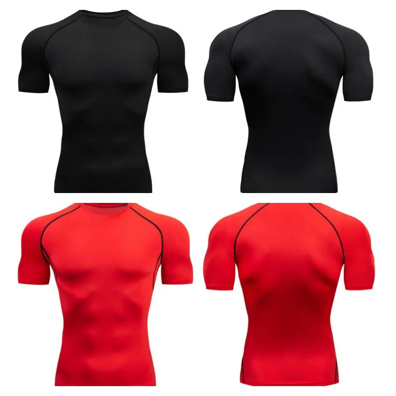 Men's Compression Fitness T-Shirt – Quick-Dry, Tight Fit Sports Top for Running & Gym
