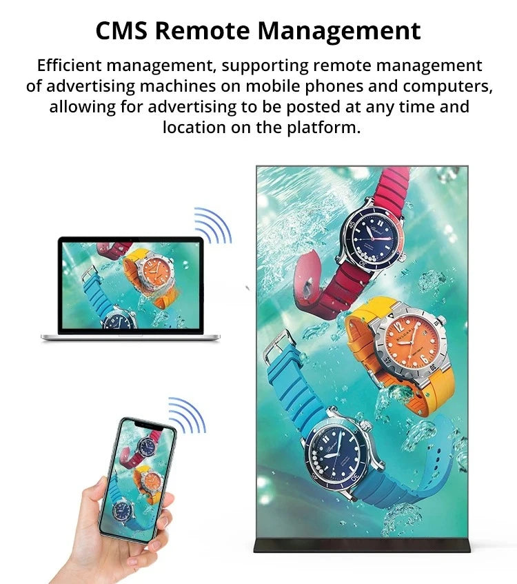 43"/55"/65"/75" Floor-Mounted 4K Ultra HD Vertical Touchscreen Advertising Display with WiFi and CMS Software – Indoor LCD Digital Signage Totem