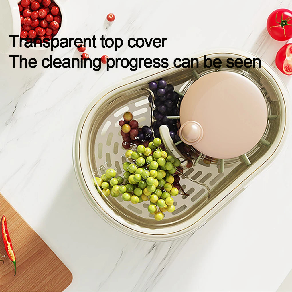 Manual Salad Spinner & Fruit Washer Set – Hand Crank Vegetable Dryer and Drain Basket for Kitchen Use