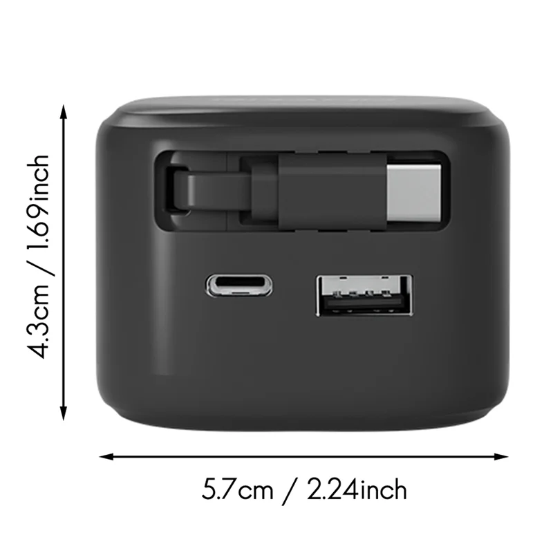 Advanced 35W USB Type-C Retractable Fast Charger | PD Travel Adapter with Lithium Battery Support – US Plug