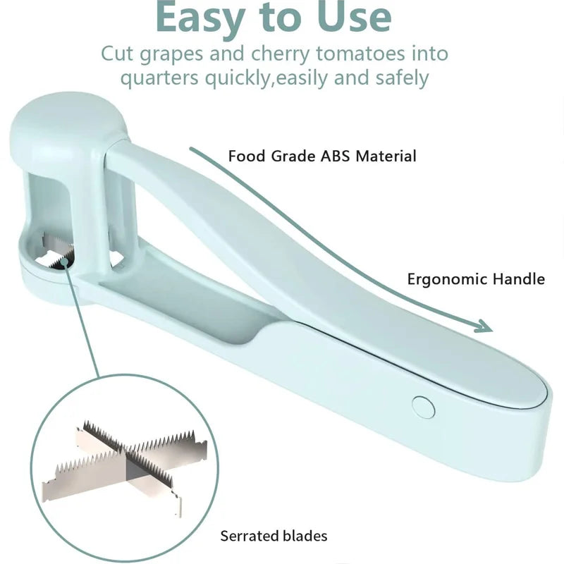 Toddler-Friendly Tomato and Grape Slicer Cutter – Cherry Fruit Salad Tool, Baby Kitchen Gadget for Easy Cutting