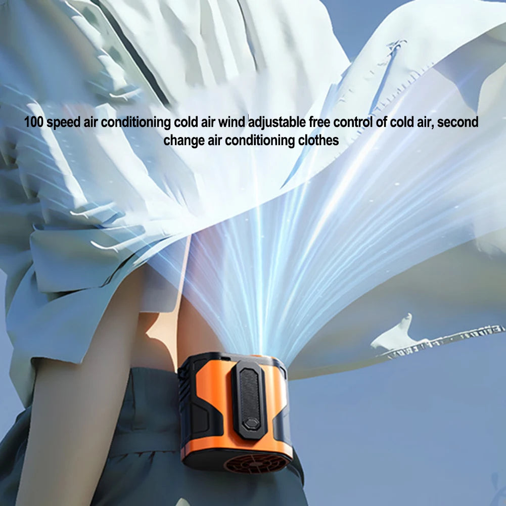 Portable Waist Clip Fan with Adjustable Speeds & LED Light – Hands-Free Cooling for Outdoor Activities